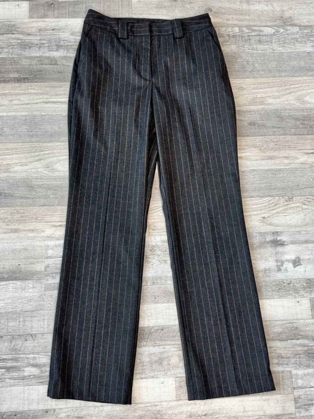 Worthington grey striped straight leg womens trousers career size 6 N11